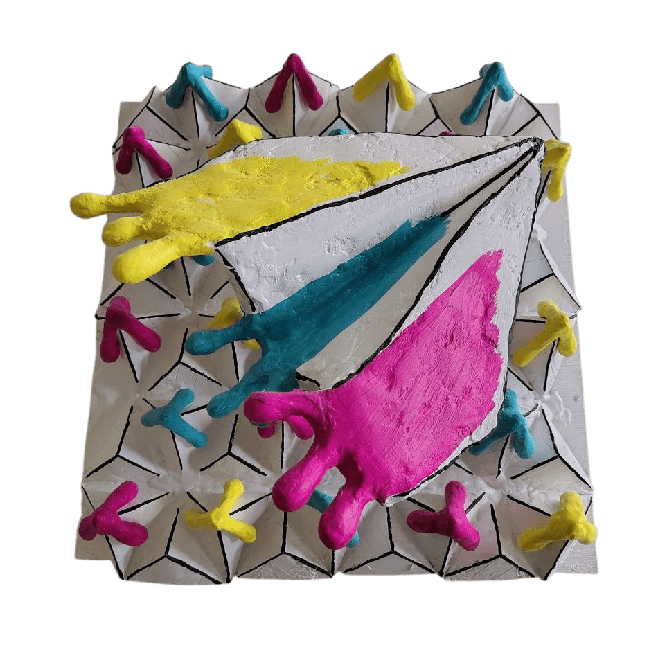Farbe, Gips Papierflieger-Wandkunst