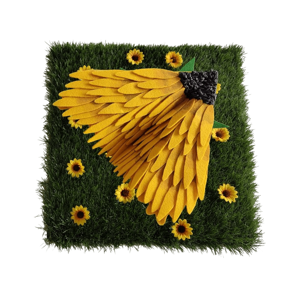 Sonnenblume, Filz Papierflieger-Wandkunst